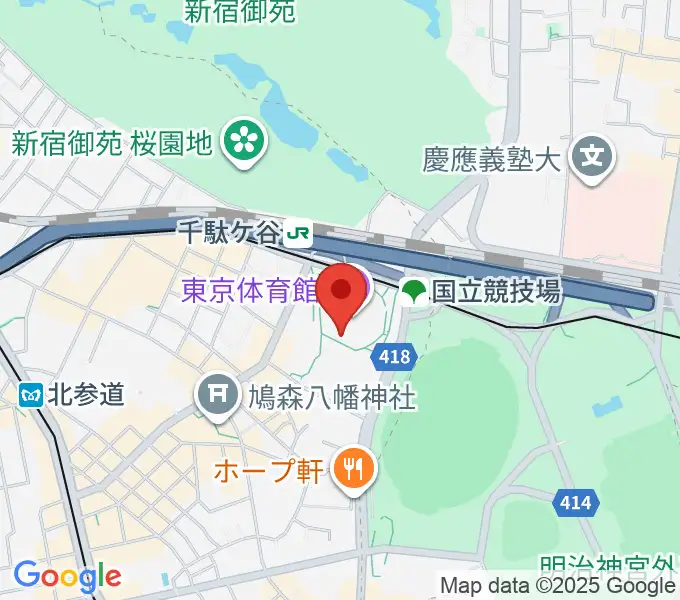 東京体育館の地図