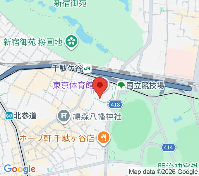 東京体育館の地図