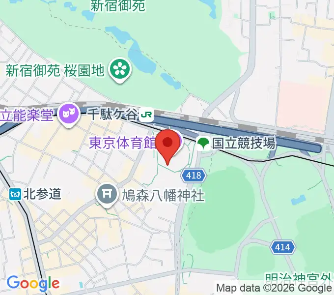 東京体育館の地図