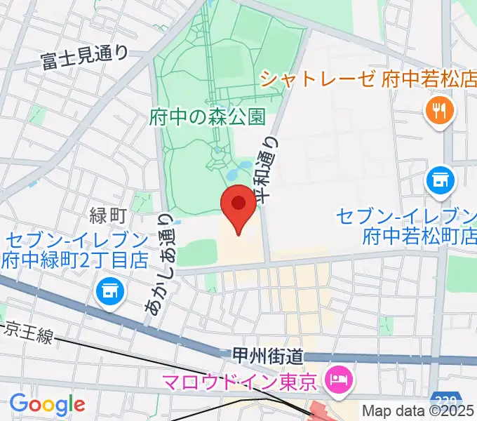 府中の森芸術劇場の地図