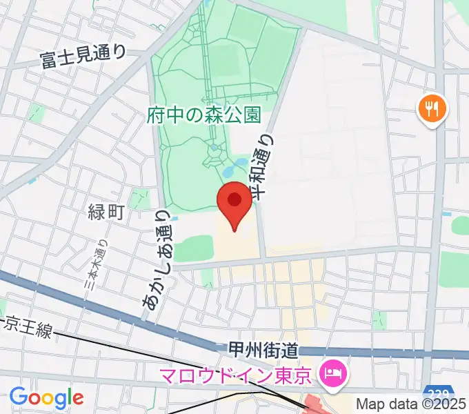 府中の森芸術劇場の地図