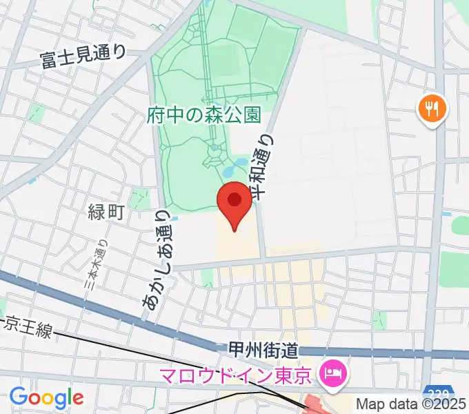 府中の森芸術劇場の地図