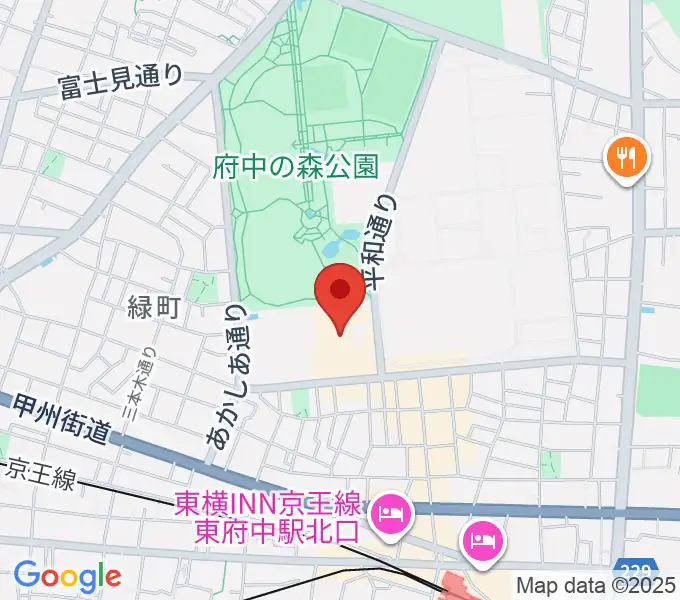府中の森芸術劇場の地図