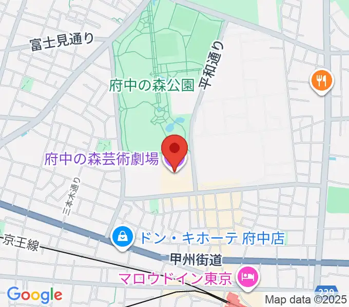 府中の森芸術劇場の地図