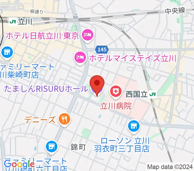 たましんRISURUホールの地図