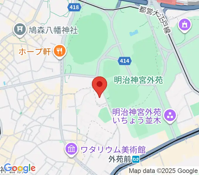日本青年館ホールの地図