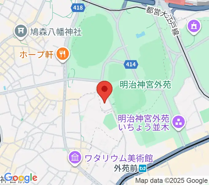 日本青年館ホールの地図