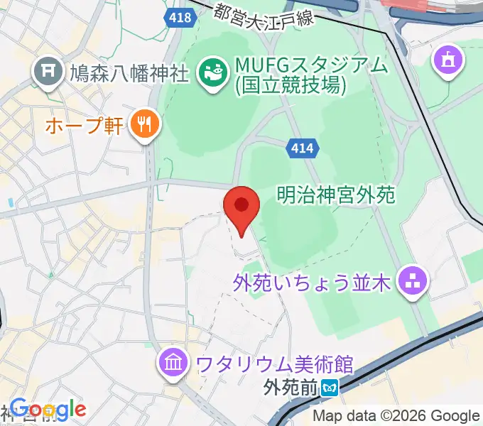 日本青年館ホールの地図