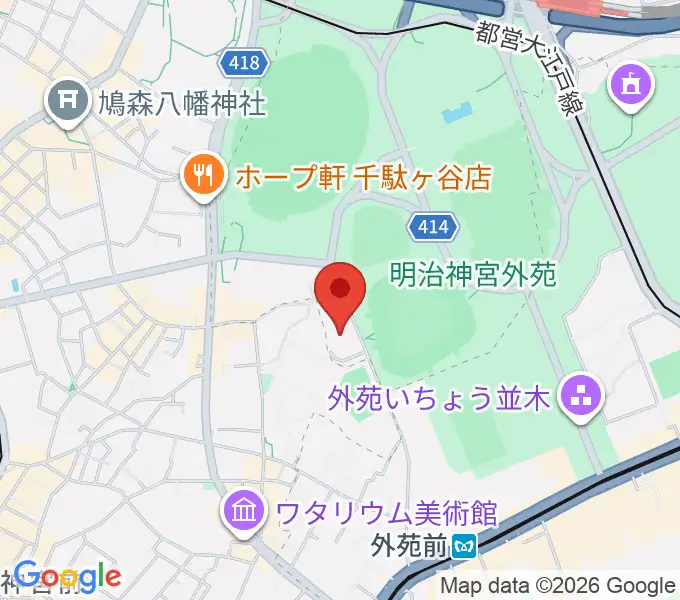 日本青年館ホールの地図
