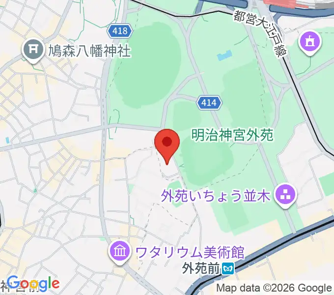 日本青年館ホールの地図