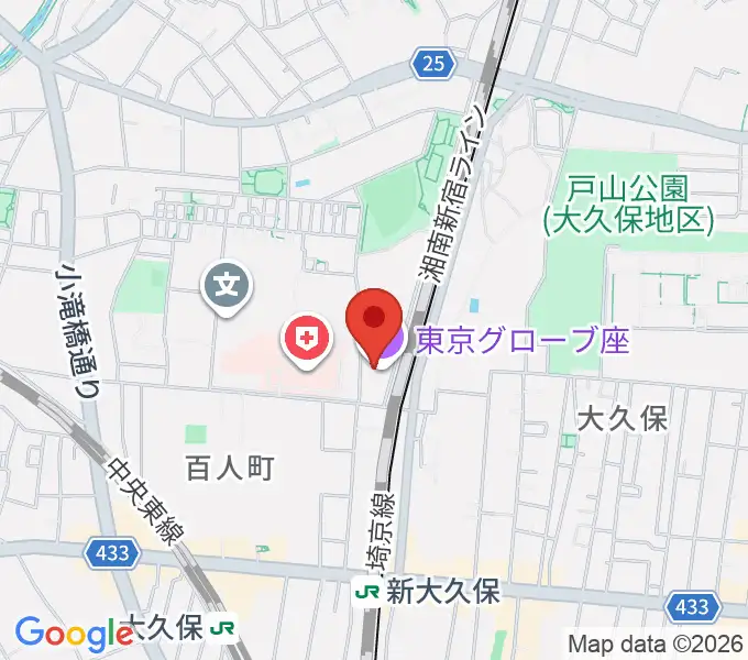 東京グローブ座の地図