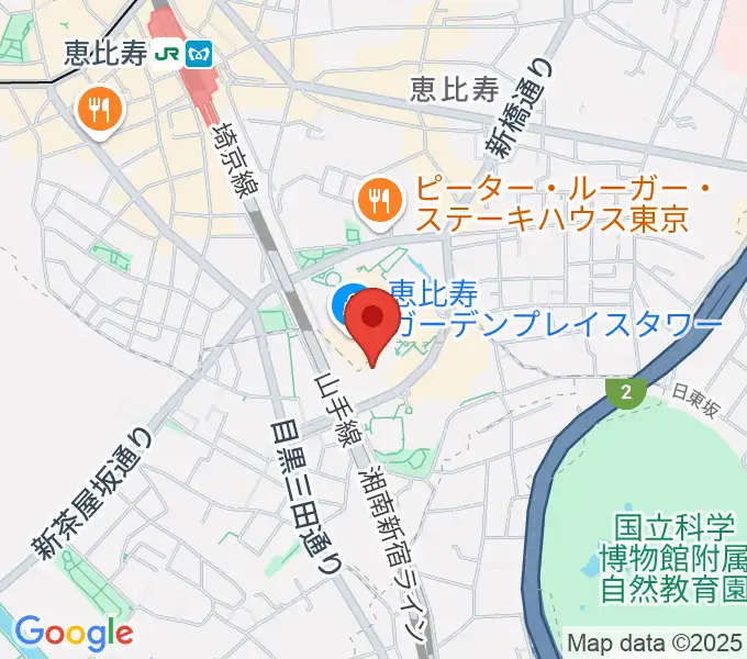 恵比寿ザ・ガーデンホール／ルームの地図