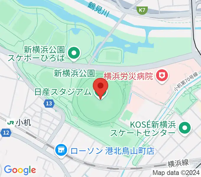 日産スタジアムの地図