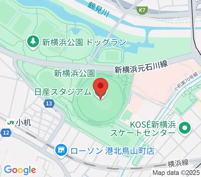日産スタジアムの地図