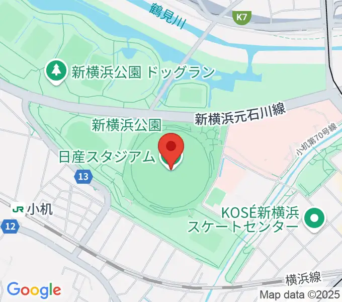 日産スタジアムの地図