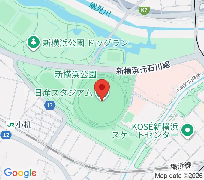 日産スタジアムの地図
