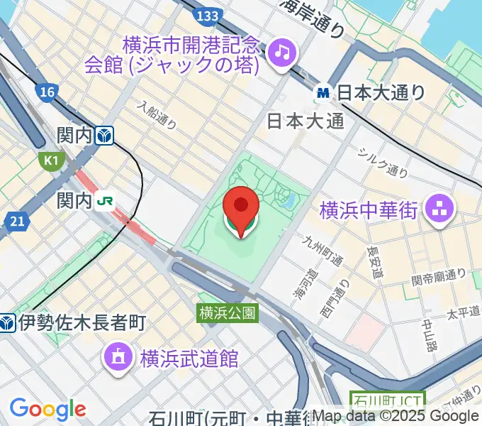 横浜スタジアムの地図