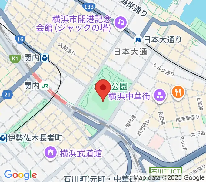 横浜スタジアムの地図