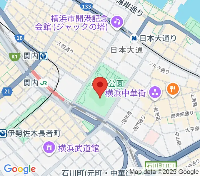 横浜スタジアムの地図