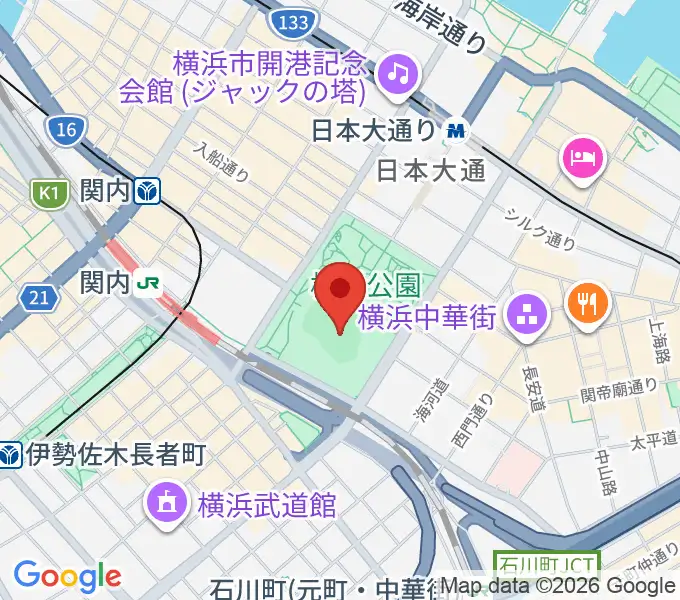 横浜スタジアムの地図