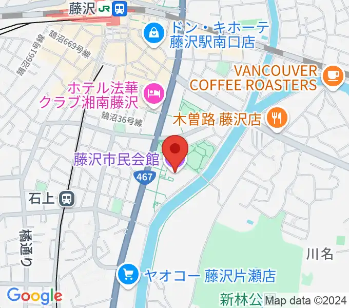 藤沢市民会館の地図