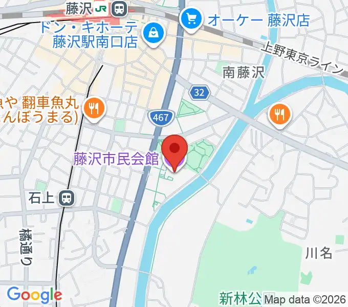 藤沢市民会館の地図