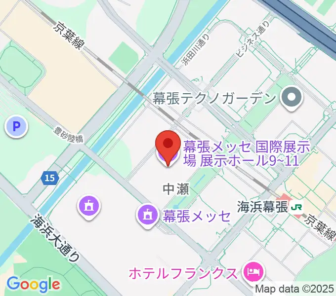 幕張メッセ 国際展示場9-11ホールの地図