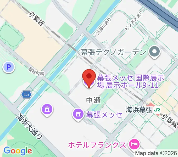 幕張メッセ 国際展示場9-11ホールの地図