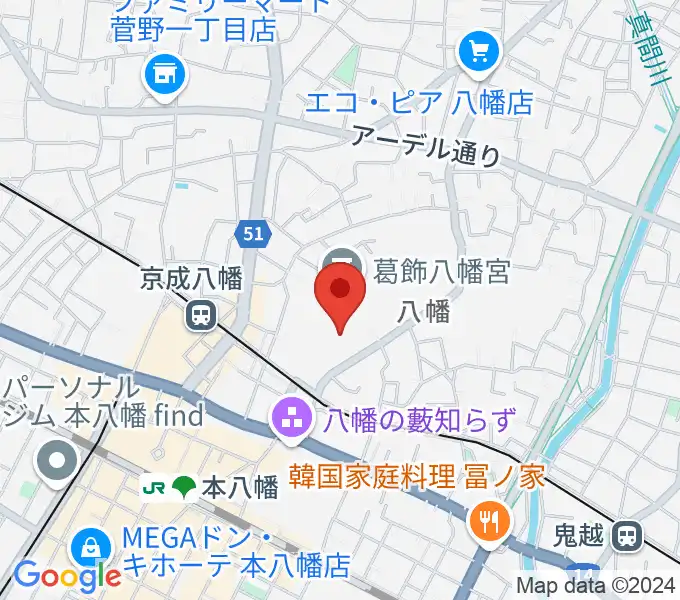 全日警ホールの地図