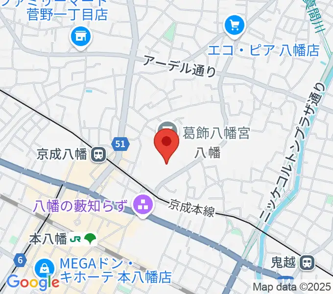 全日警ホールの地図