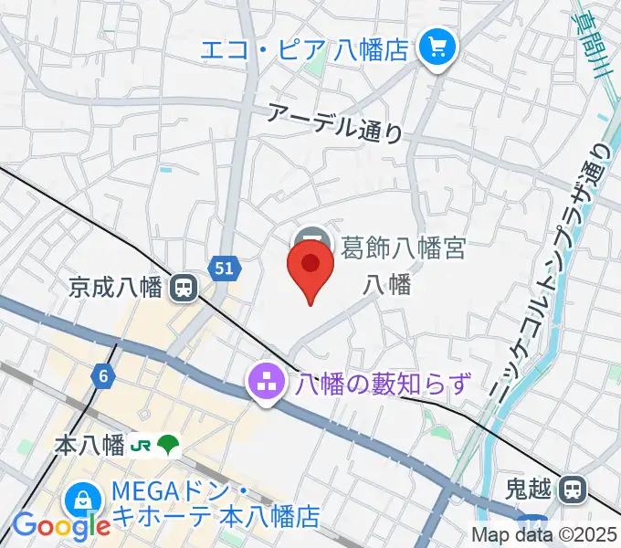 全日警ホールの地図