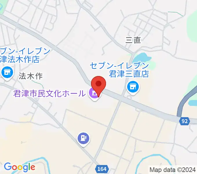 君津市民文化ホールの地図