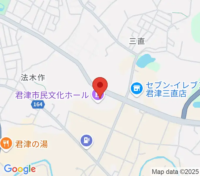 君津市民文化ホールの地図