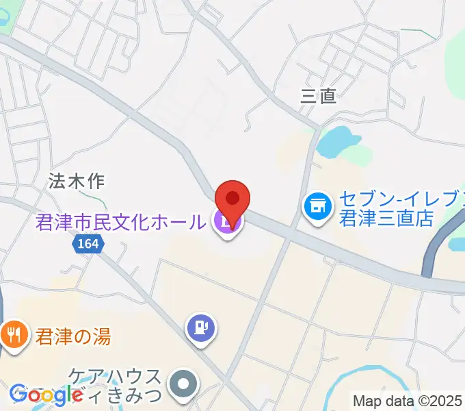 君津市民文化ホールの地図
