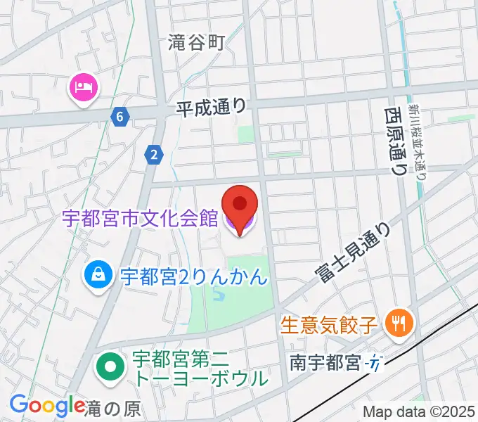 宇都宮市文化会館の地図