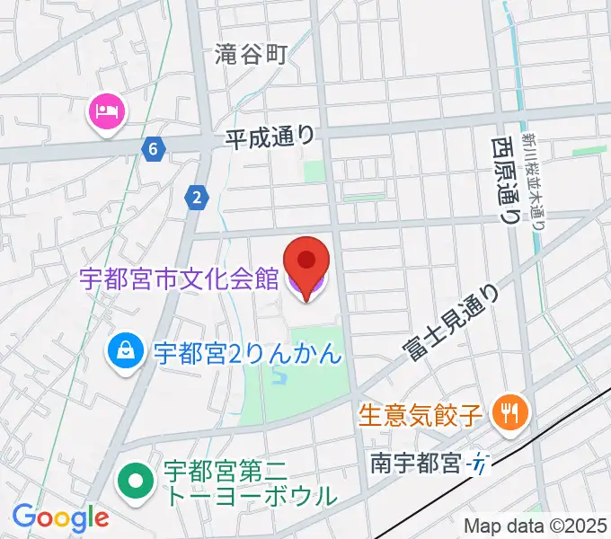 宇都宮市文化会館の地図