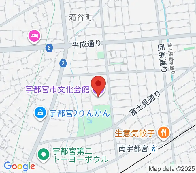 宇都宮市文化会館の地図