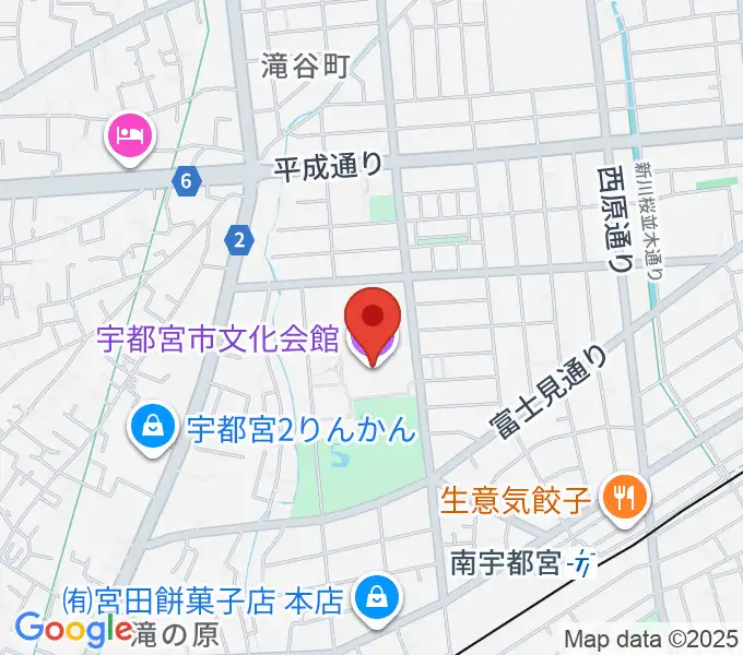 宇都宮市文化会館の地図
