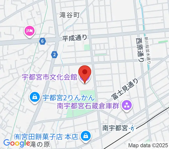 宇都宮市文化会館の地図