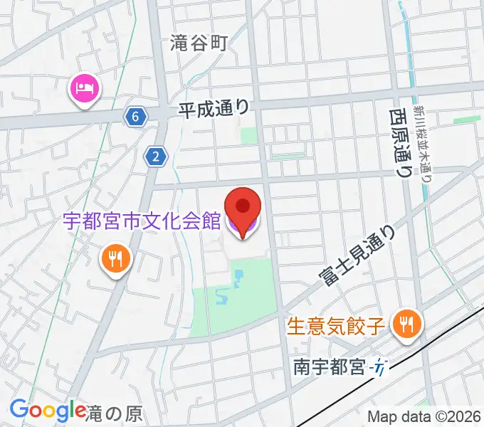宇都宮市文化会館の地図