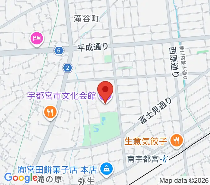 宇都宮市文化会館の地図