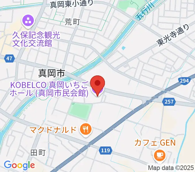 KOBELCO真岡いちごホールの地図