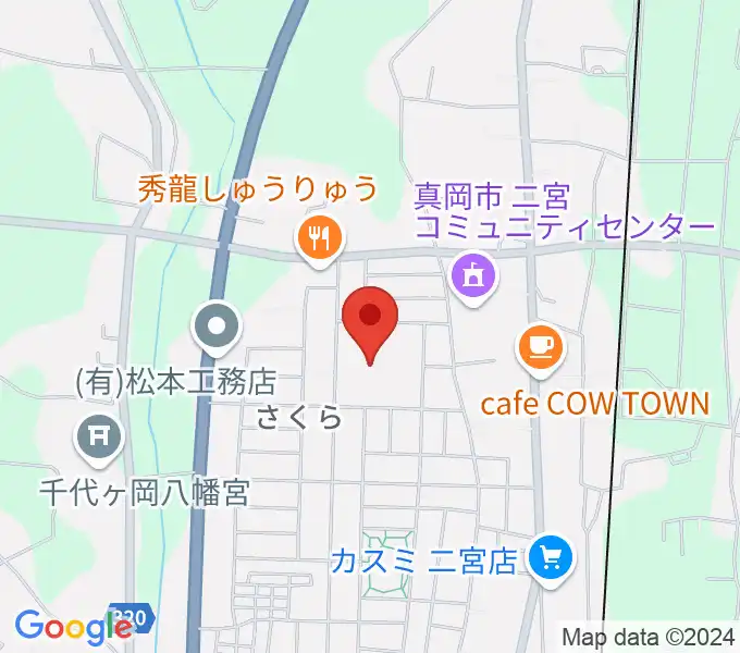 にのみやとちおとめホール 真岡市生涯学習館の地図