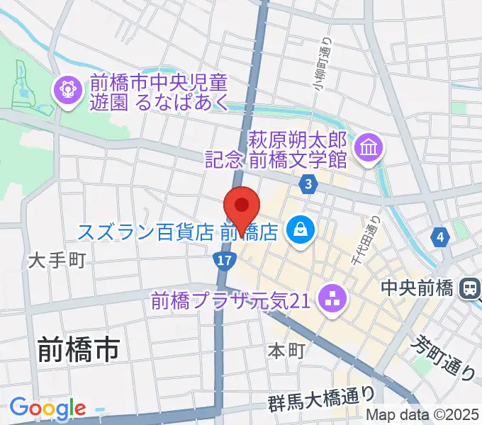 前橋テルサホールの地図