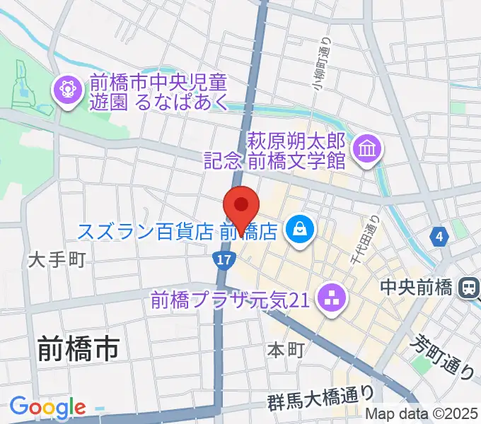 前橋テルサホールの地図