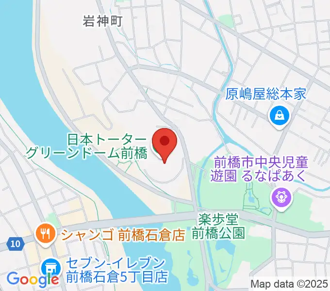 日本トーターグリーンドーム前橋の地図