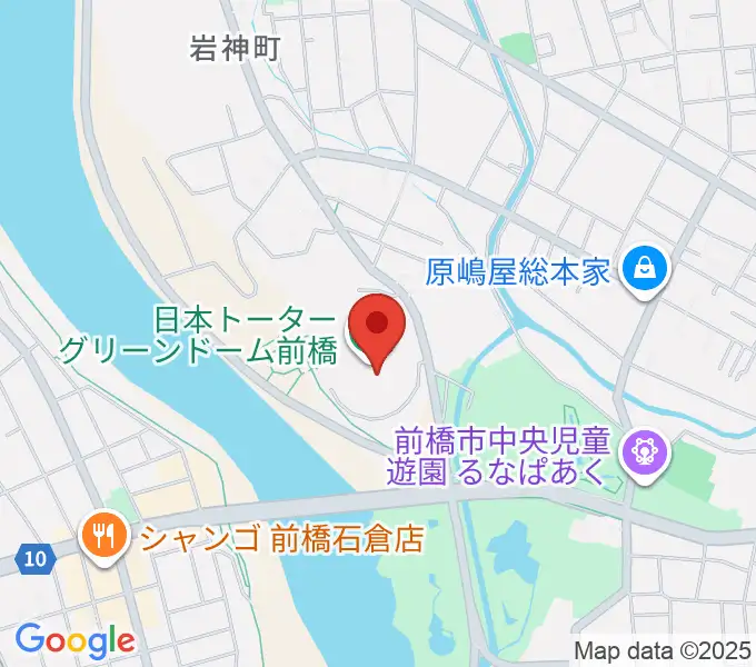 日本トーターグリーンドーム前橋の地図
