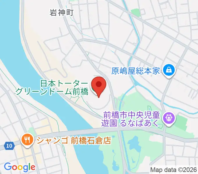 日本トーターグリーンドーム前橋の地図