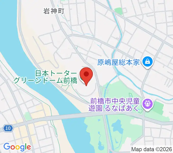 日本トーターグリーンドーム前橋の地図