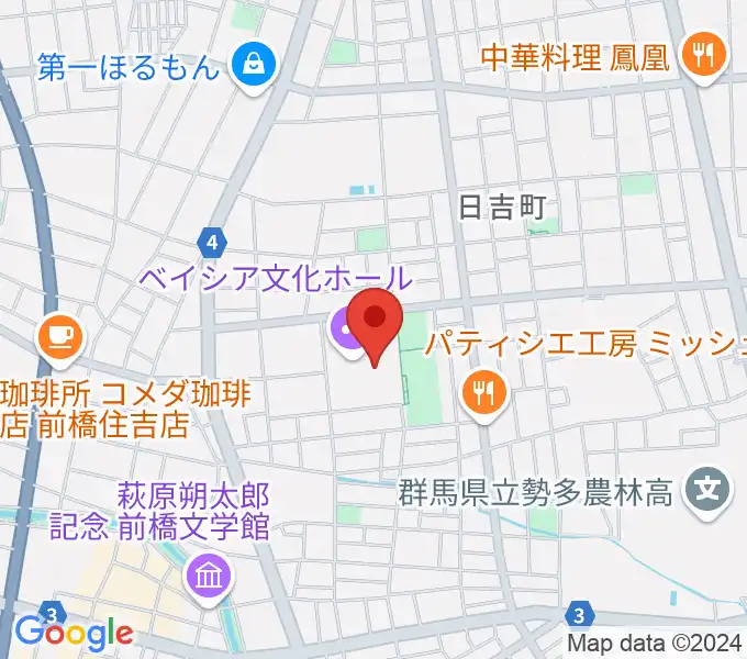 ベイシア文化ホールの地図